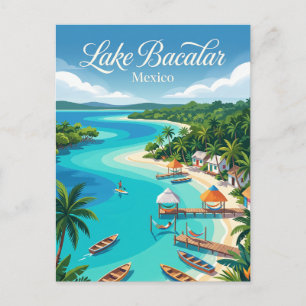 Cartão Postal Lago Bacalar (Lagoa dos Sete Cores) México