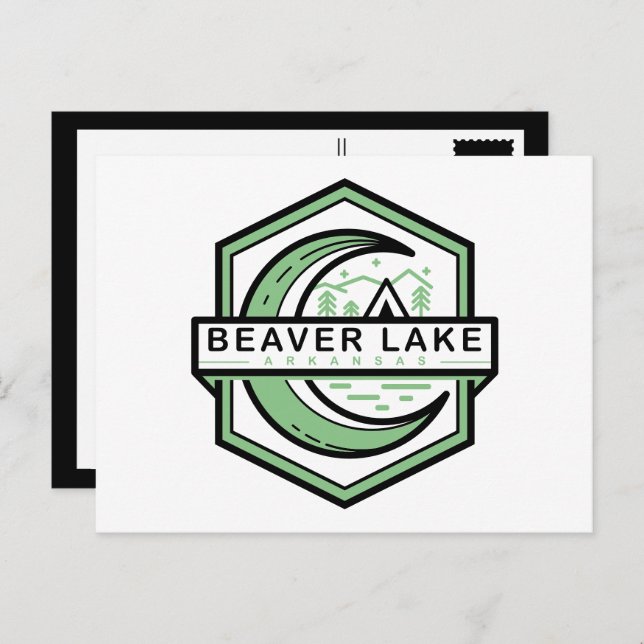 Cartão Postal lago beaver arkansas lua hexa cor personalizável (Frente/Verso)