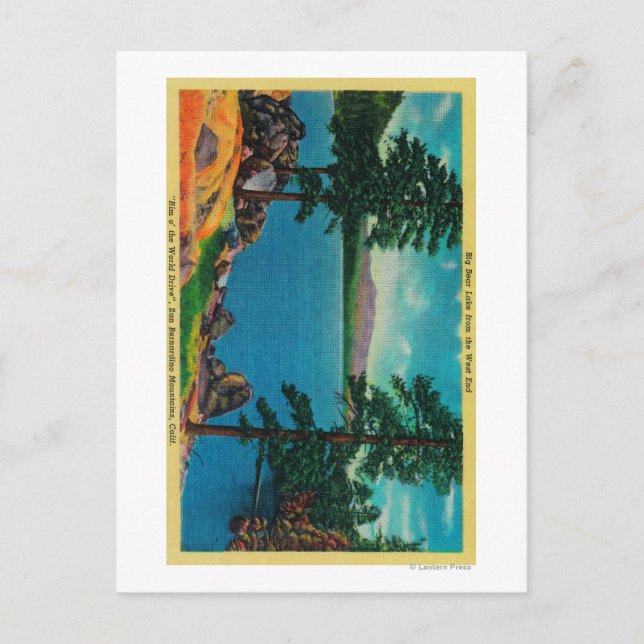 Cartão Postal Lago Big Bear do Oeste (Frente)