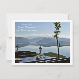 Cartão Postal Lago Bileća,Bósnia-Herzegovina perto da fronteira 