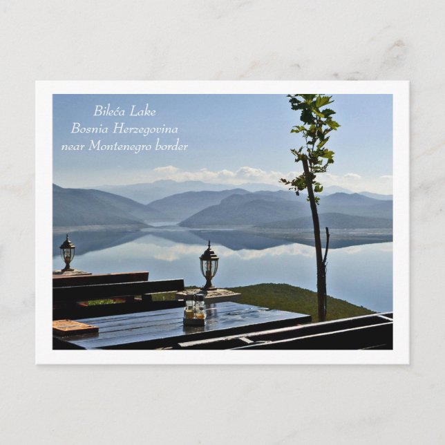 Cartão Postal Lago Bileća,Bósnia-Herzegovina perto da fronteira  (Frente)