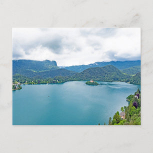 Cartão Postal Lago Bled do Castelo de Lake Bled, Eslovênia