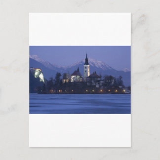 Cartão Postal Lago Bled em Dusk