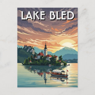 Cartão Postal Lago Bled Eslovênia