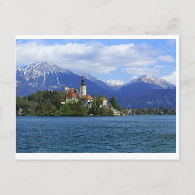 Cartão Postal Lago Bled Island - o tesouro da Eslovênia (Frente)