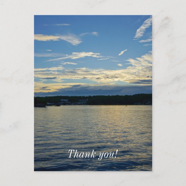 Cartão Postal Lago Blue Sunset de Ozarks (Frente)