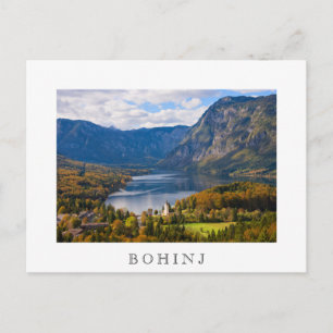 Cartão Postal Lago Bohinj na Eslovênia no outono