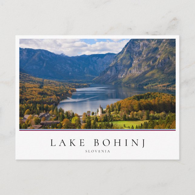 Cartão Postal Lago Bohinj na Eslovênia no outono (Frente)