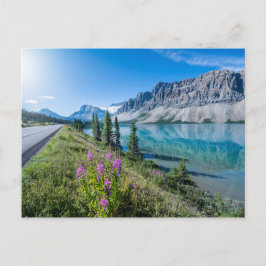 Cartão Postal Lago Bow Banff Reflexos da Montanha