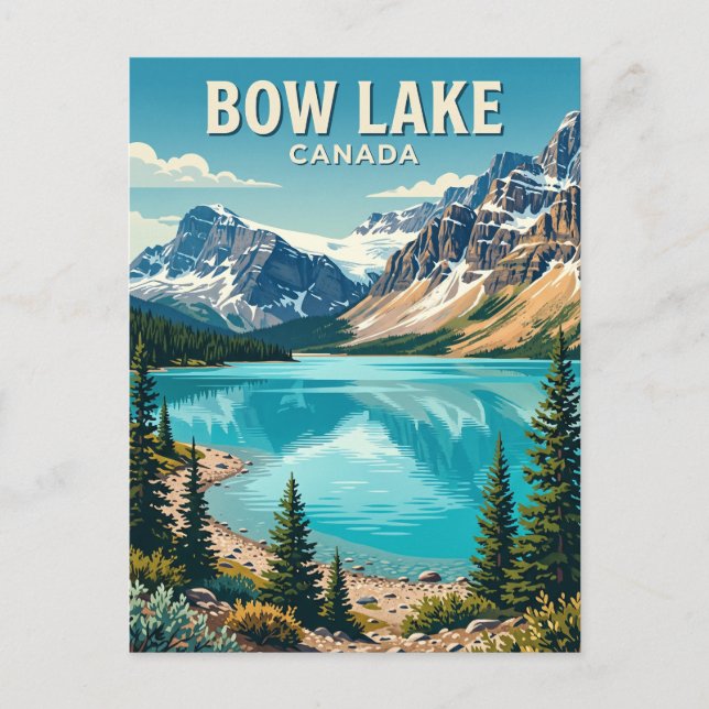 Cartão Postal Lago Bow Canadá (Frente)