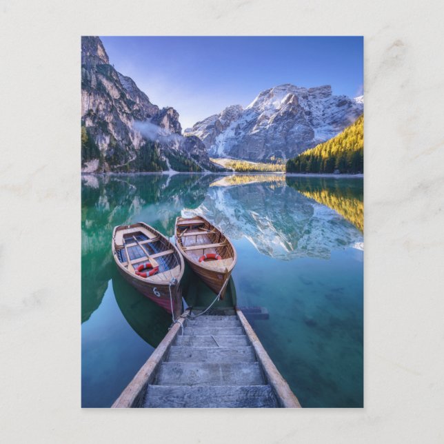 Cartão Postal Lago Braies | Dolomite Alps, Itália (Frente)
