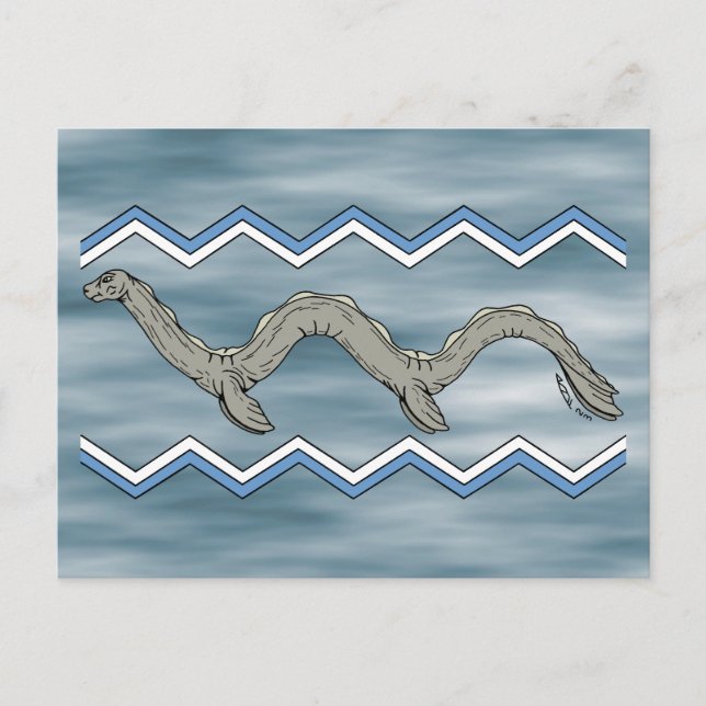 Cartão Postal Lago canadense Monster e Zigzags (Frente)