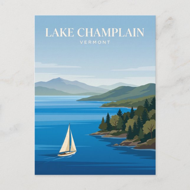 Cartão Postal Lago Champlain Vermont (Frente)