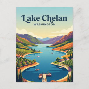 Cartão Postal Lago Chelan EUA