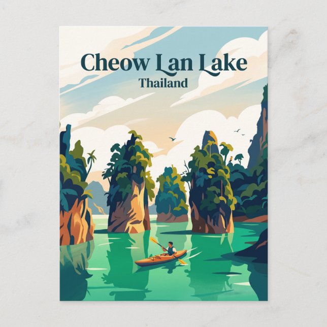 Cartão Postal Lago Cheow Lan Tailândia (Frente)