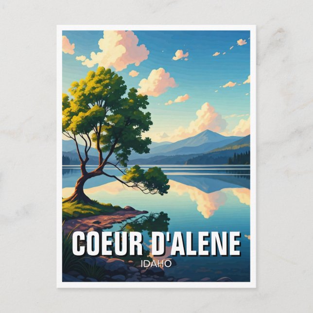 Cartão Postal Lago Coeur d'Alene Idaho (Frente)