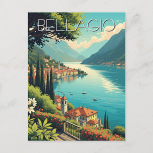Cartão Postal Lago Como Bellagio Itália