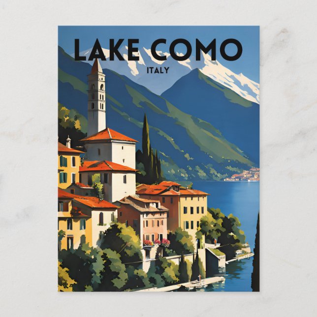 Cartão Postal Lago Como Itália Poster de viagens tradicional (Frente)
