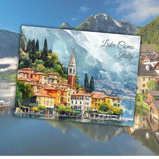 Cartão Postal Lago Como Itália Vacina Europa Art Keepsaame