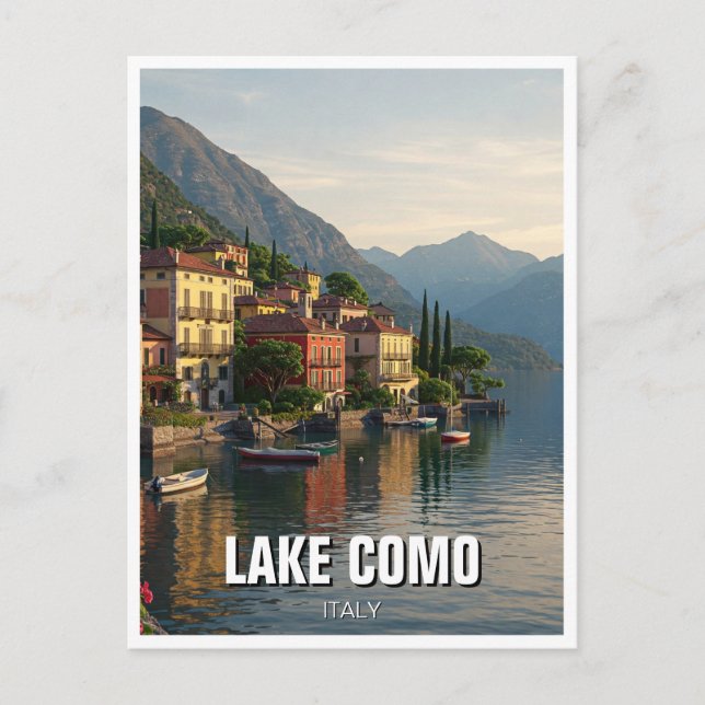 Cartão Postal Lago Como Itália Viagem (Frente)