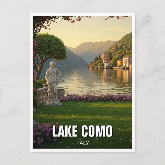 Cartão Postal Lago Como Itália Viagem (Frente)