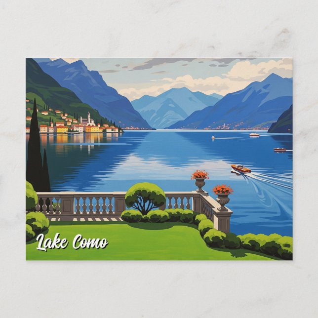 Cartão Postal Lago Como Itália Viagem (Frente)