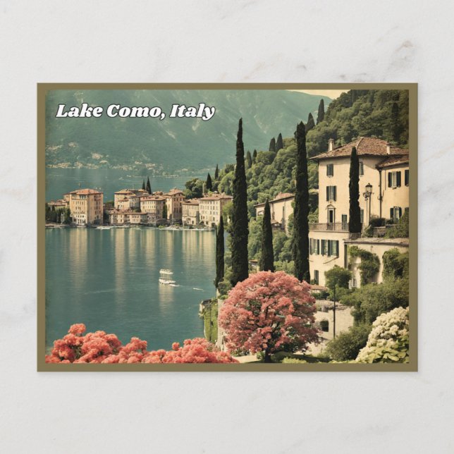Cartão Postal Lago Como, Itália Vintage Postcard (Frente)