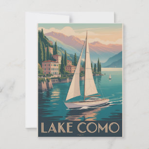 Cartão Postal Lago Como Vintage