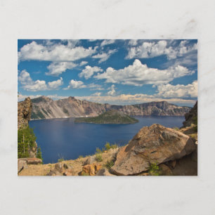 Cartão Postal Lago Crater e Ilha Wizard, Crater Lake