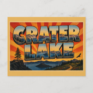 Cartão Postal Lago Crater Oregon Caldeira Mais Profunda Floresta