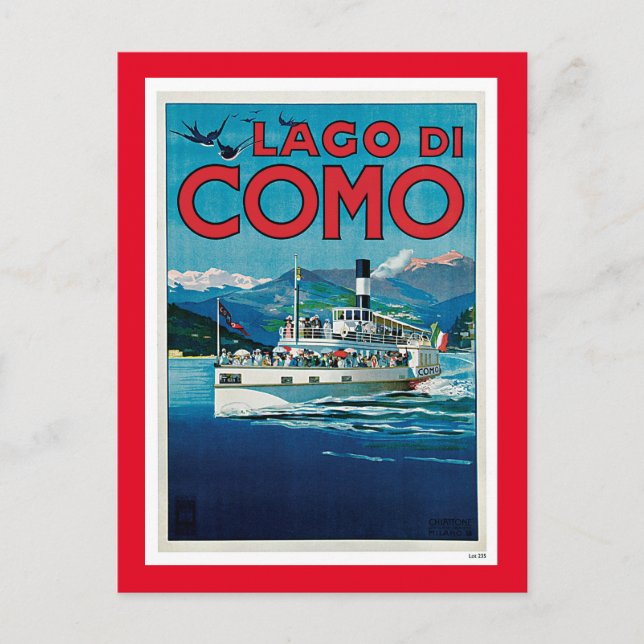 Cartão Postal Lago de Como (Frente)