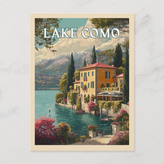 Cartão Postal Lago de Como – Charme à Beira-Lago Italiano (Frente)