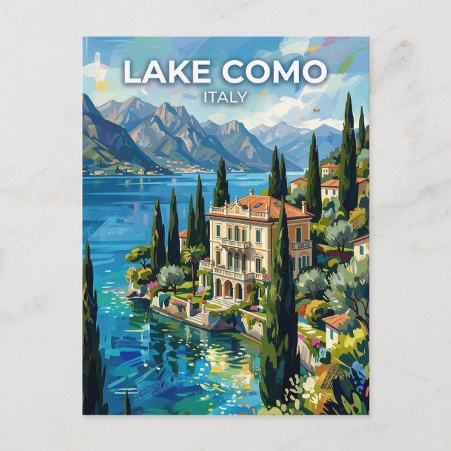 Cartão Postal Lago de Como Itália (Frente)