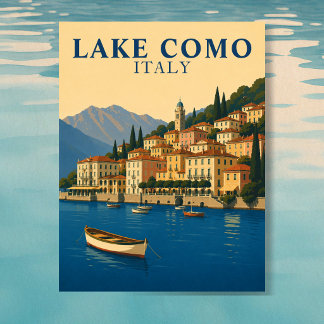 Cartão Postal Lago de Como Itália Viagem Antiga Lagos Italianos