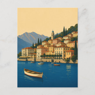 Cartão Postal Lago de Como Itália Viagem Antiga Lagos Italianos