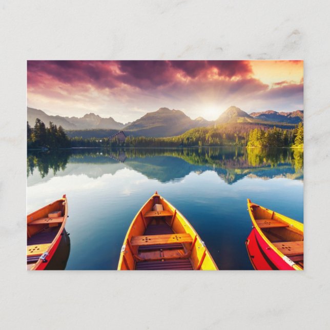 Cartão Postal Lago de montanha no Parque Nacional High Tatra 3 (Frente)