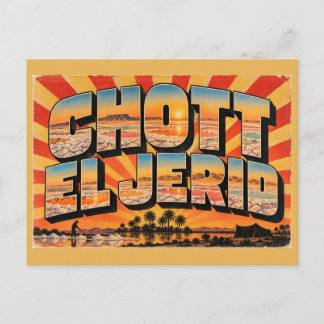 Cartão Postal Lago de Sal Chott El Jerid Sahara Arte de Viagem V