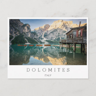 Cartão Postal Lago di Braies nos Dolomites na Itália