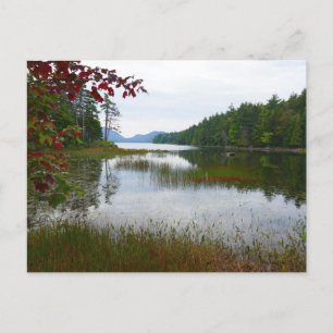 Cartão Postal Lago Eagle e Folhas de Bordo Vermelho II