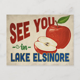 Cartão Postal Lago Elsinore California Apple - Viagens vintage