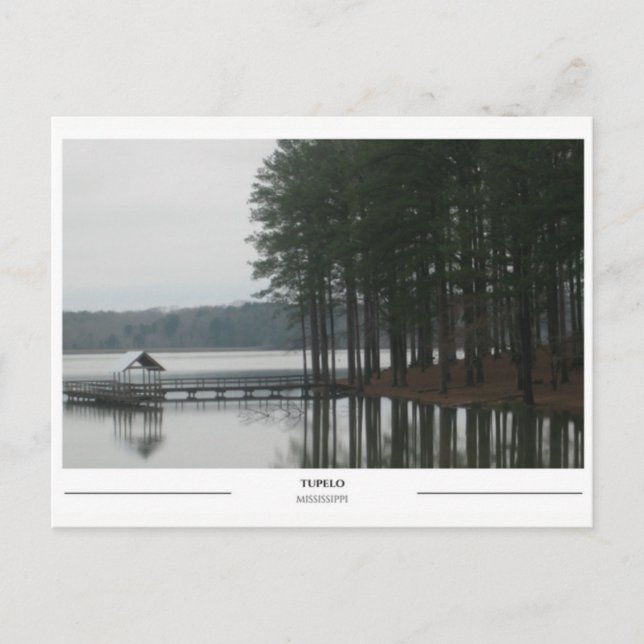 Cartão Postal Lago em Tupelo Mississippi (Frente)