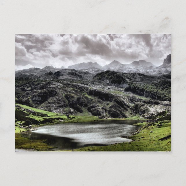 Cartão Postal Lago Ercina nas Astúrias, Espanha (Frente)