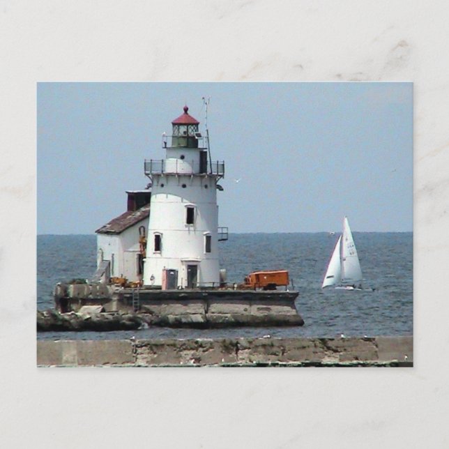 Cartão Postal Lago Erie Lighthouse Summer (Frente)
