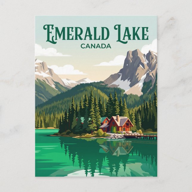 Cartão Postal Lago Esmeralda Canadá (Frente)