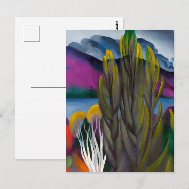 Cartão Postal Lago George White Birch | Georgia O'keeffe | (Frente/Verso)