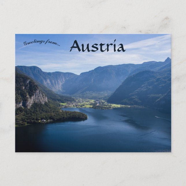 Cartão Postal Lago Hallstatt Salzkammergut Áustria (Frente)