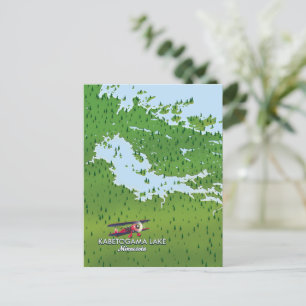 Cartão Postal Lago Kabetogama, Minnesota, mapa Viagem dos EUA.