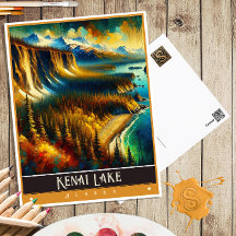 Lago Kenai, Alasca | Vintage Painting