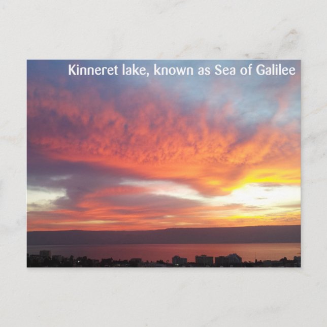 Cartão Postal lago Kinneret, conhecido como Mar da Galileia (Frente)