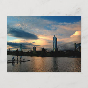 Cartão Postal Lago Ladybird Parque para Cães Pôr do Sol Austin T